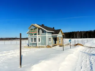 House, “Forvard” design, Olimpiyskaya settlement village: finished building