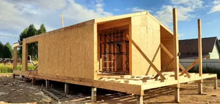 Haus 100 m², Projekt „Barnhouse 76.1“, Dorf Smirnovo: Wandmontage