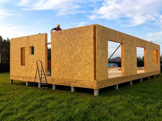 Haus nach Projekt „HiTech 91“, Dorf Zabore: Wandmontage