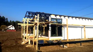 House, “Half-timbered 98” design, Borisovo village: facade finishing