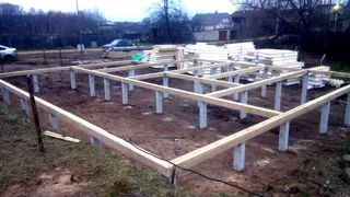 Haus 104 m² nach individuellem Projekt, Dorf Kornevo: Fundament und Grundrahmen