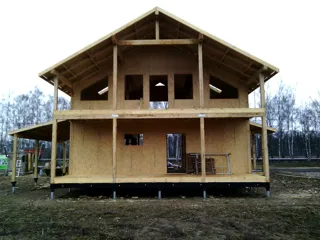 Haus nach Projekt „Sokol“, Region Jaroslawl: Wandmontage