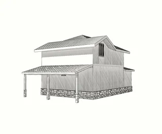 Haus nach individuellem Entwurf, Dorf Kudinovo: Projektvisualisierung