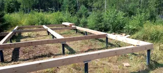 Haus nach Projekt „im Dorf Wjatkowo“, Gebiet Iwanowo: Fundament und Grundrahmen