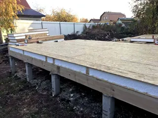 Ferienhaus, Projekt „Kleines Ferienhaus“, Ivanovo: Boden aus SIP-Paneelen auf Höhe 0