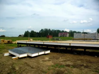 Haus nach Projekt „Bayern 193.54“, Pereslavl-Zalesskiy: Fundament und Grundrahmen