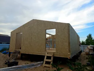 Haus 100 m², Projekt „Barnhouse 76.1“, Gebiet Moskau: Wandmontage