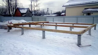 Haus nach Projekt „Slawjanskij Skit“, Rybins: Fundament und Grundrahmen