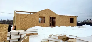 House based on the “Arizona mini” design, Belyanitsy village: wall assembly
