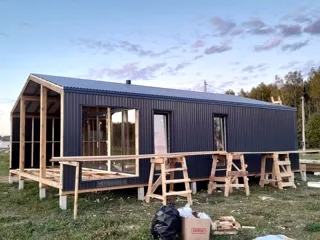 Haus nach Projekt „Barnhouse 65“, Dorf Kryukovo: Fassadenverkleidung