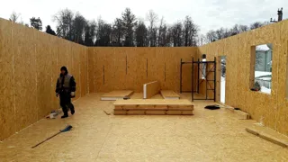 Haus nach Projekt „Minihotel“, Gebiet Iwanowo: Wandmontage