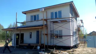 Garage nach Projekt „Slawjanka mini + Garage“, Dorf Nazarovo: Fassadenverkleidung