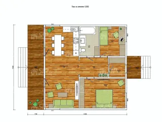 98 m² house, “Half-timbered 98” design, SNT “Kovalyovo”: design floor plan