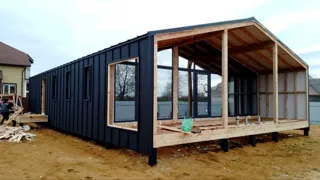 House, “Barnhouse 110” design, Rybinsk: facade finishing
