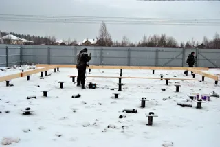 Haus nach Projekt „Markis“, Gebiet Moskau: Fundament und Grundrahmen