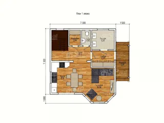 Haus nach Projekt „Ewropa“, SNT „Weteran-5“: Projektgrundriss