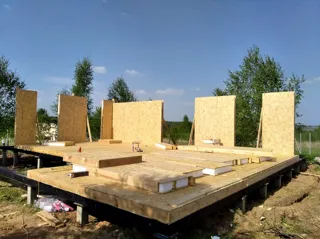Haus nach Projekt „Mistika E“, Region Tula: Wandmontage