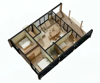 Haus nach Projekt „Barnhouse 76.3“, Dorf Konokhovo: Projektvisualisierung