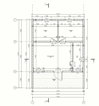 Haus 48,7 m², individuelles Projekt, SNT „Wodnik“: Grundriss des Projekts