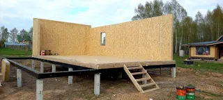 62 m² house, “Mistika s” design, Korobovo village: wall assembly