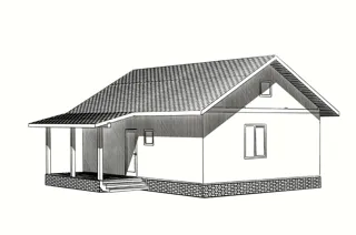 Haus 63,3 m² nach individuellem Projekt, Dorf Ignatovskoe: Projektvisualisierung