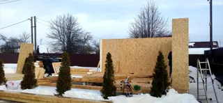 Haus 44,5 m² nach individuellem Projekt, Dorf Ignatovo: Wandmontage