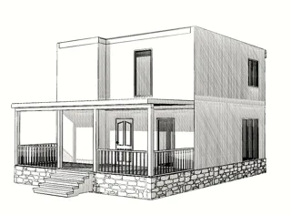 Özel projeye göre 112 m² ev, Pikino köyü: proje görselleştirmesi