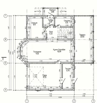 Haus nach individuellem Entwurf, Elektrougli: Grundriss des Projekts
