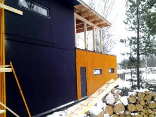 Garage nach Projekt „Garage“, Gebiet Kostroma: Fassadenverkleidung