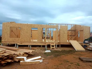 Haus 143 m², Projekt „Wuokatti“, Gebiet Kostroma: Wandmontage