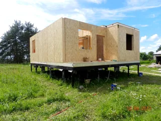 House based on the “Utah” design, Ivanovo Region: wall assembly