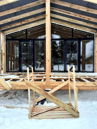 Haus nach Projekt „Barnhouse 45“, SNT „Fortschritt“: Fertiges Haus