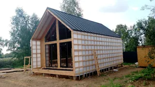 Haus 76 m² nach individuellem Projekt, Dorf Emelyanka: Fassadenverkleidung