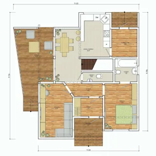 Haus nach Projekt „Otkrytyj“, Gebiet Moskau: Projektgrundriss