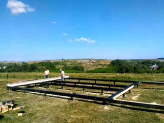 Haus nach Projekt „Finnisch 60“, Kazan: Fundament und Grundrahmen