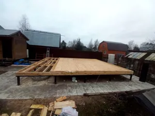 House, “Barnhouse 39” design, SNT garden community “Gorkovskoye Boloto”: SIP panel floor at elevation 0