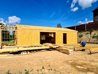 Haus nach Projekt „Barnhouse 76.1“, Cottage-Siedlung „Usadba“: fertiges Gebäude