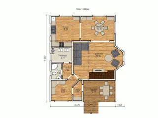 Haus nach Projekt „Jastreb“, Rybinsk: Projektgrundriss