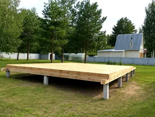 Custom-design house, SNT “Zareche”: SIP panel floor at the 0 level