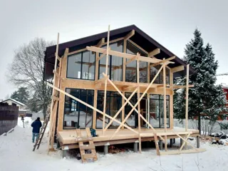 Haus 142 m², individuelles Projekt, Siedlung „Fontainebleau“: Fassadenverkleidung