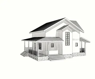 Haus nach individuellem Entwurf, Siedlung Pervyy: Projektvisualisierung