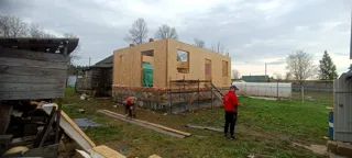 Haus 47 m² nach individuellem Projekt, Dorf Shirokovo: Wandmontage