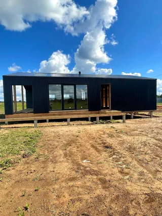 Haus nach Projekt „Barnhouse 84.2“, Dorf Ivantsevo: Fassadenverkleidung