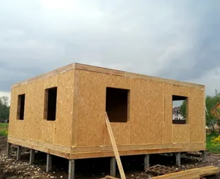 Haus 112,5 m², Projekt „Kostroma“, Dorf Nastasino: Wandmontage