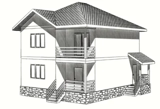 Haus 155 m² nach individuellem Projekt, Siedlung Kukarino: Projektvisualisierung