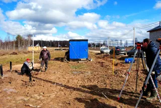 Haus nach Projekt „Metschta VB“, Dorf Ivantsevo: Fundament und Grundrahmen