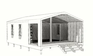 Haus 54 m² nach individuellem Projekt, Dorf Leonovo: Projektvisualisierung