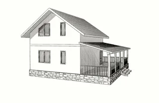 Haus 111 m² nach individuellem Projekt, Dorf Shchipousikha: Projektvisualisierung