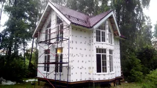 Haus nach Projekt „Musterhaus“, Gebiet Moskau: Fassadenverkleidung
