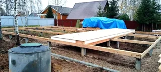 House based on the “Barnhouse 110” design, Moscow Region: foundation and sill strapping